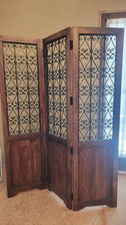 Wood & Iron Privacy Screen