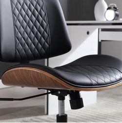 Office Chair, Computer Chair, Armless Modern Walnut Chair for Office