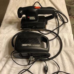 Black & Decker Sander (orbital action)   300 PSI Air Compressor