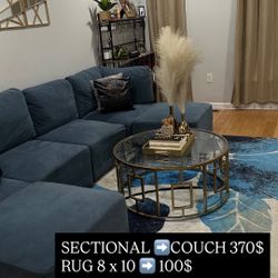 Sectional Couch & Rug 