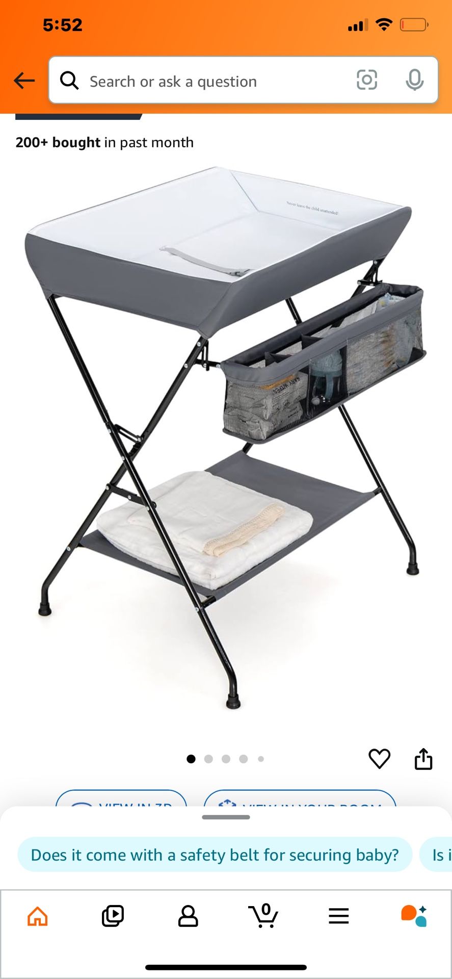 Stationary Changing Table (changing Pad Not Included)