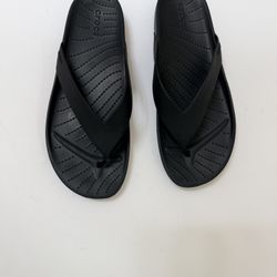 Crocs  Black Flip Flops Women’s W9 Iconic Comfort Thong Sandals 