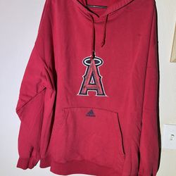 Vintage Red Adidas Anaheim Angels MLB Hoodie Sz 2XL