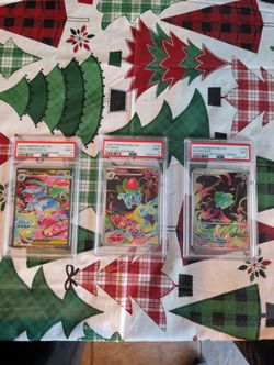Venasaur, Ivysaur And Bulbasaur From Mega Evolution PSA 9 Sequential