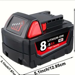 Milwaukee M18 Replacement 8.0 Ah Lithium Ion Battery 