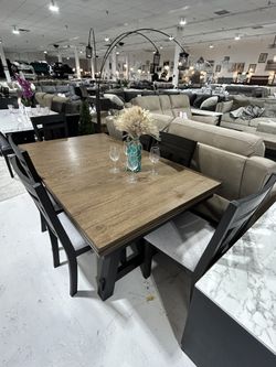 Black Extension Dining Set 