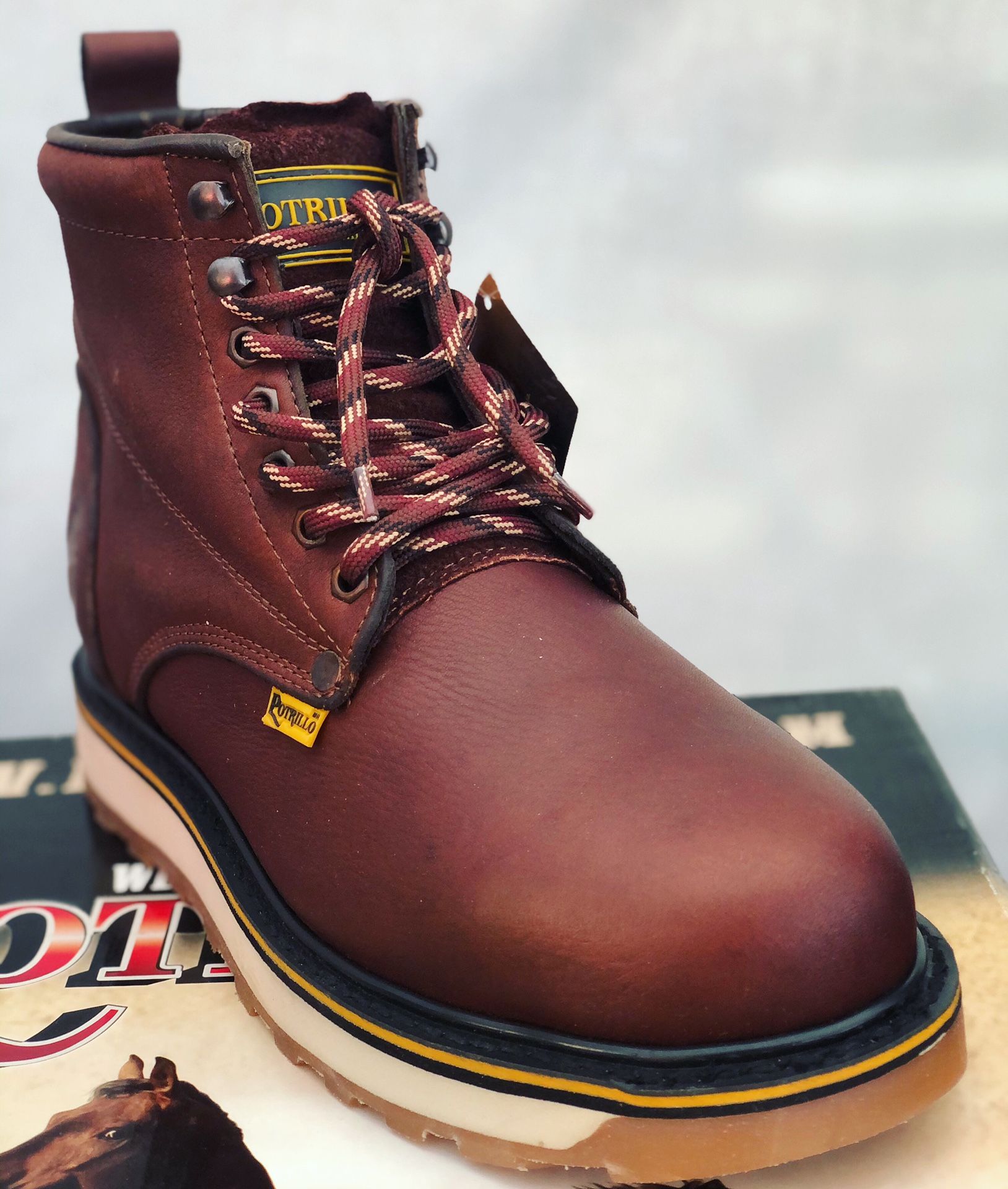 Lace up work boots