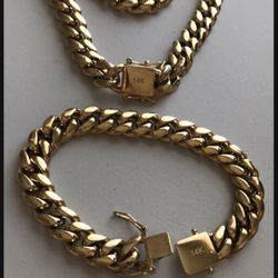 Miami Cuban Link Chain Set 18 Mm 24 In 