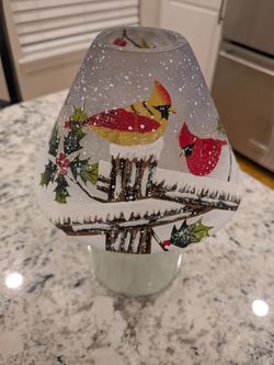 Yankee Candle Cardinal Frosted Glass Candle Shade Winter