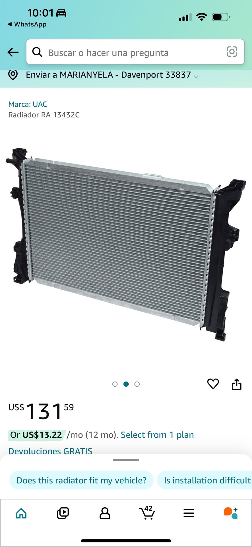 Radiador Radiator Mercedes-Benz CLA250