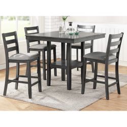 5 Piece Grey Counter Height Dining Set Brand New In Box Firm Price $399