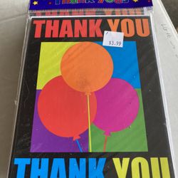 Thank you cards eight per package
