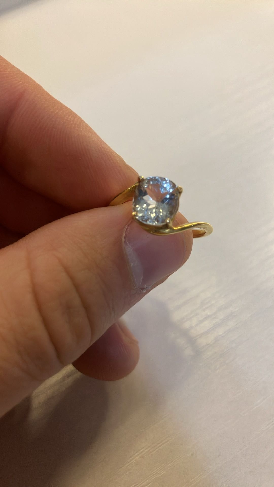 Gold Ring With Blue Diamond 