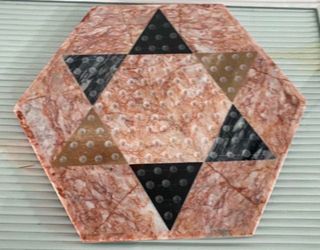 Vintage Quartz Marble Chinese Checkers Board