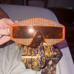Gucci Orange Crystal Embellished Sunglasses