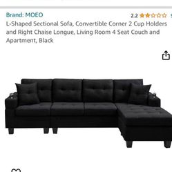 Sofa Couch Small Black 