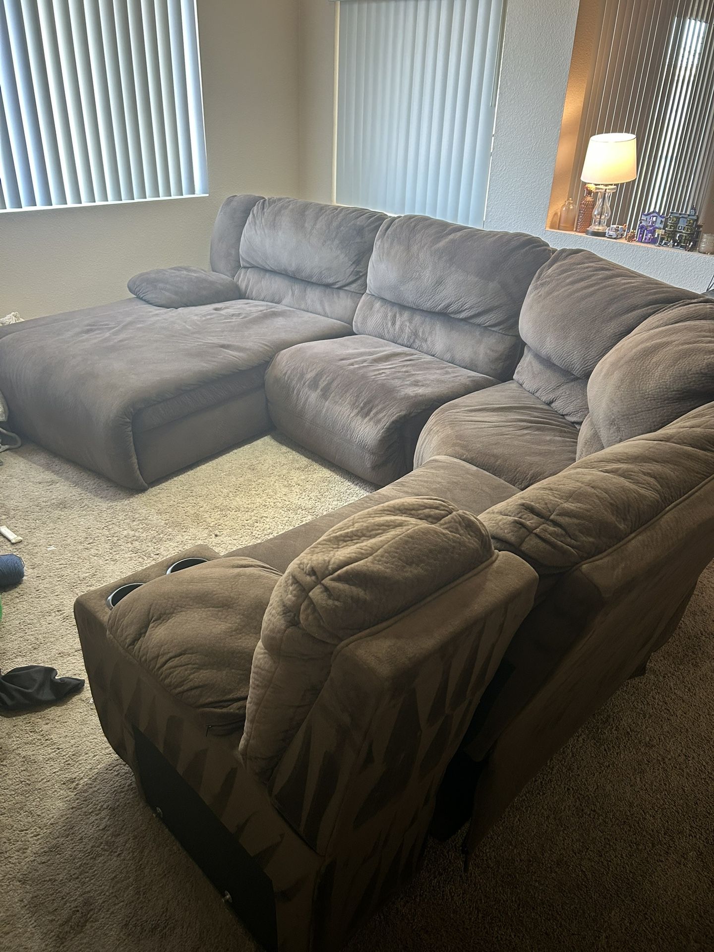 Large Brown Sectional Couch