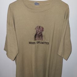 Vintage 90's Ducks Unlimited Lab Graphic Tan T-Shirt