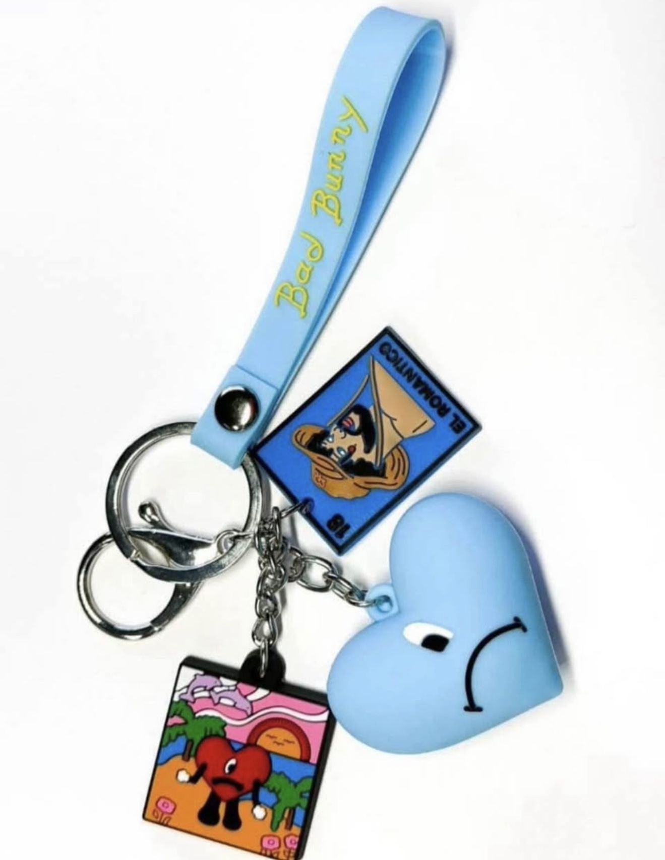 Bad Bunny Charm Key Ring Blue