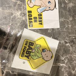 2x Baby on Board Stickers (New)
