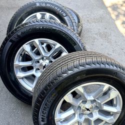 New 18" Inch Oem Chevy Silverado Tahoe Suburban Wheels Rims 6x139.7 6x5.5 Michelin 265/65/18 Hablo Español
