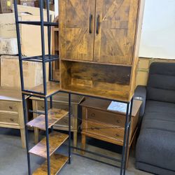 Over The Toilet Storage Cabinet with Doors - 7 Tier Bathroom Organizer with Adjustable Shelf, Freestanding Space Saver Rack Above Toilet Stand for Bat