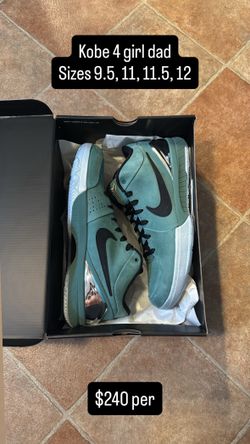 Kobe 4 Girl Dad Sizes 9.5, 11, 11.5, 12 Brand New 