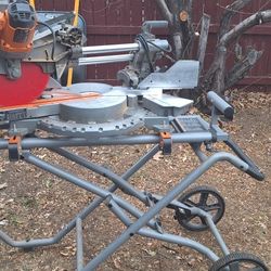 12 Inch Miter Saw Plus Rolling Stand Plus Finish Blade