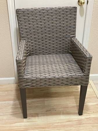 Brand New Gray Rattan Patio Chair Dining Outdoor Accent Furniture