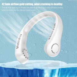 Mini hanging handheld bladeless neck fan