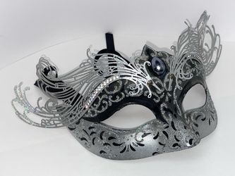 Hand Made Vintage Venetian Carnevale Silver Mask