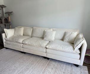 Super Comfortable Cream 3-Piece Modular Sofa / Sectional (115") - Washable Covers!