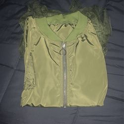 Brand New Army Green Zip From Fashion Jacket