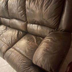 Mix Match Leather Couch Set and Ottoman $75 Firm