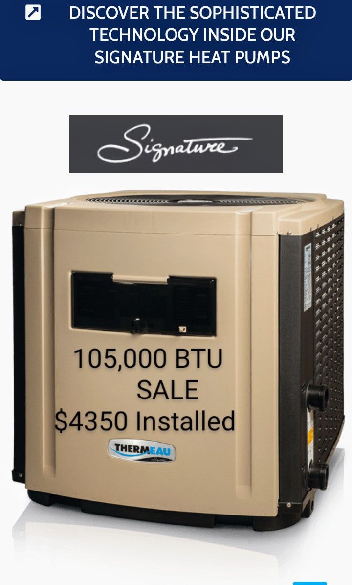 Thermeau 105,000 BTU Signature Series Pool Heat Pump