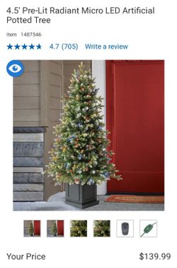 4.5' Pre-Lit Radiant Micro LED Artificial Potted Tree
