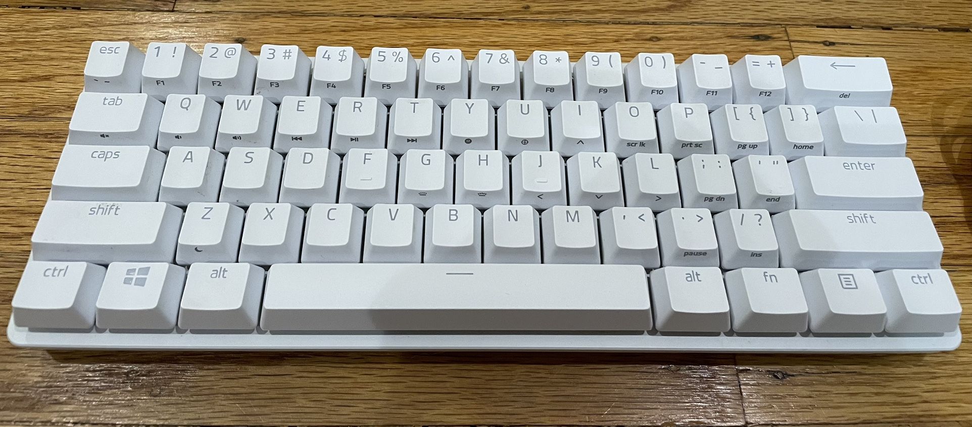 Lightly used razer huntsman mini optical 60 gaming keyboard white