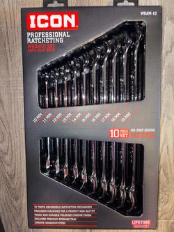 Icon 10pc Anti Slip Ratchet Wrench Set (metric)
