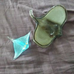 Glass Stingray From John's Pass  Florida   Blue One For Sale