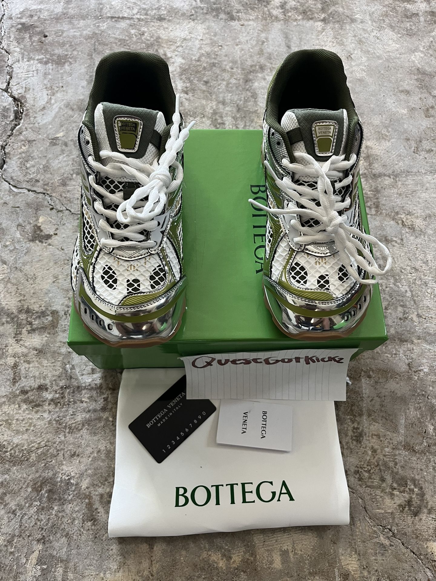 Bottega Veneta Orbits Olive Green 