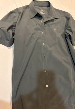 KUHL Short Sleeve Button Down - Tufflex - Mens Size Large - Gray Tech Fabric EUC