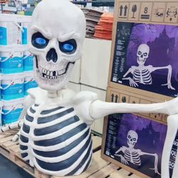 Giant Ground Breaking Skeleton with LCD Eyes and Sound