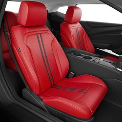 for Chevy Camaro 2016-2024 Seat Covers Full Set, Custom Fit 6th Gen Camaro LT LS RS SS ZL Coupe, Premium Faux Leather Waterproof Car Protector Cushion