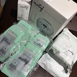 Motif Luna Breast Pump + Manual Silicone Pump + 300 Storage Milk Bags