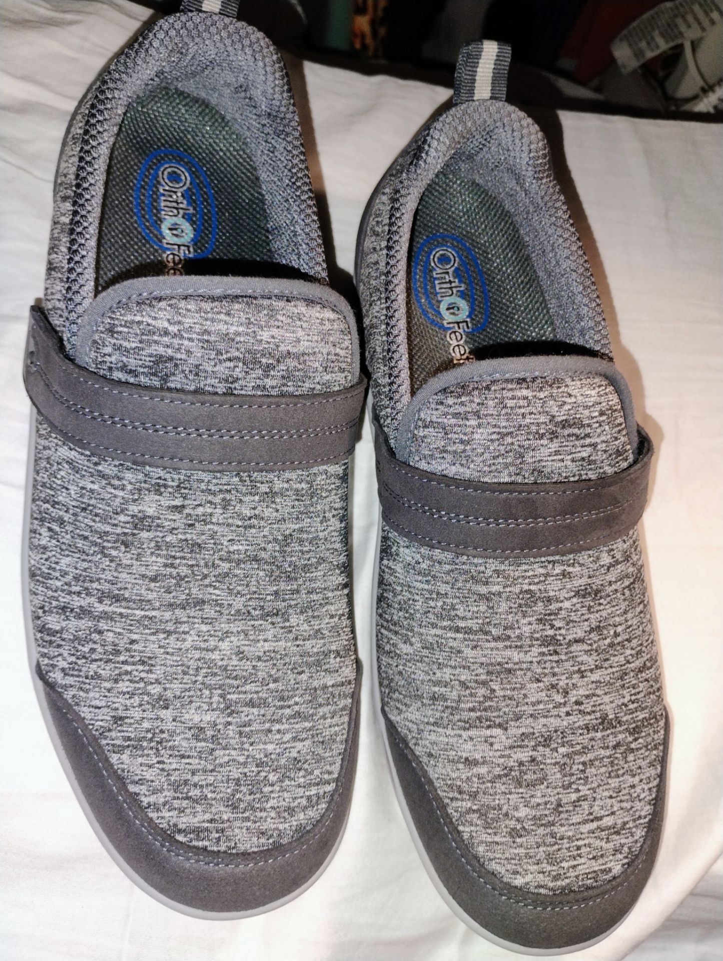 Orthofeet gray arch support ortho size 9.5 slip on shoes