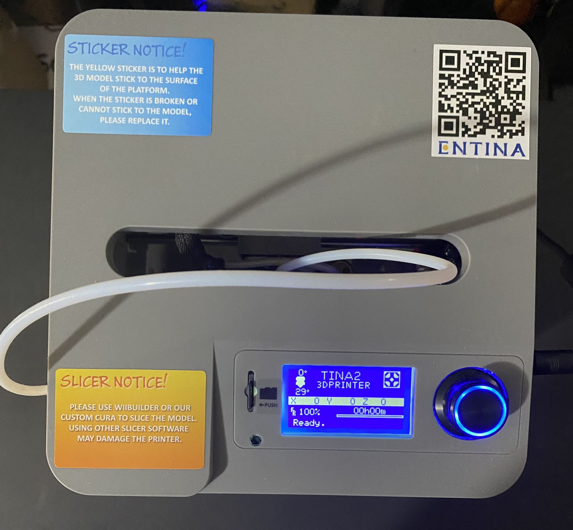 Entina Tina2 WiFi 3D Printers with WiFi Cloud Printing, Fully