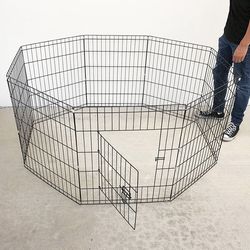(New in box) $44 Foldable 30” Tall x 24” Wide x 8-Panel Pet Playpen Dog Crate Metal Fence Exercise Cage Play Pen
