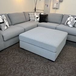 Large Ultra Plush Sectional With Oversized Ottoman 