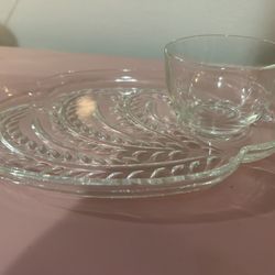 Glass Dessert Plates With Glass Cups
