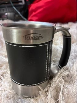 16-ounce Trudeau Board Room Desk Mug Faux Leather Trim
